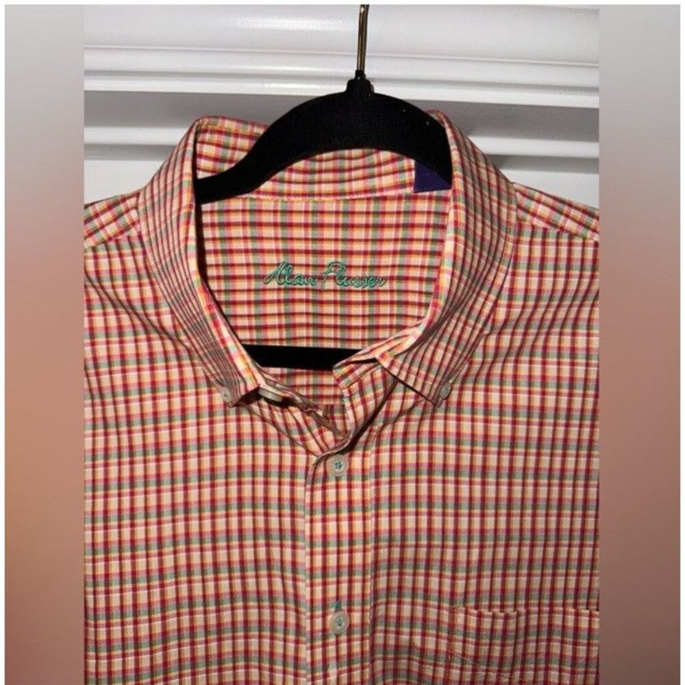 Alan Flusser Shirt L Mens Casual Dress Shirt Large Long Sleeve